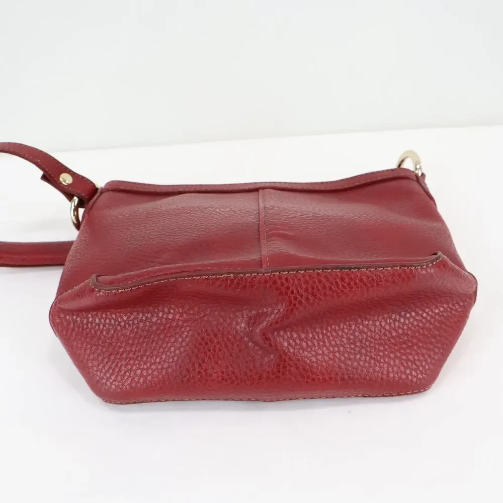 Liz Claiborne Small Vintage Red Faux Pebbled Leather Shoulder Bag